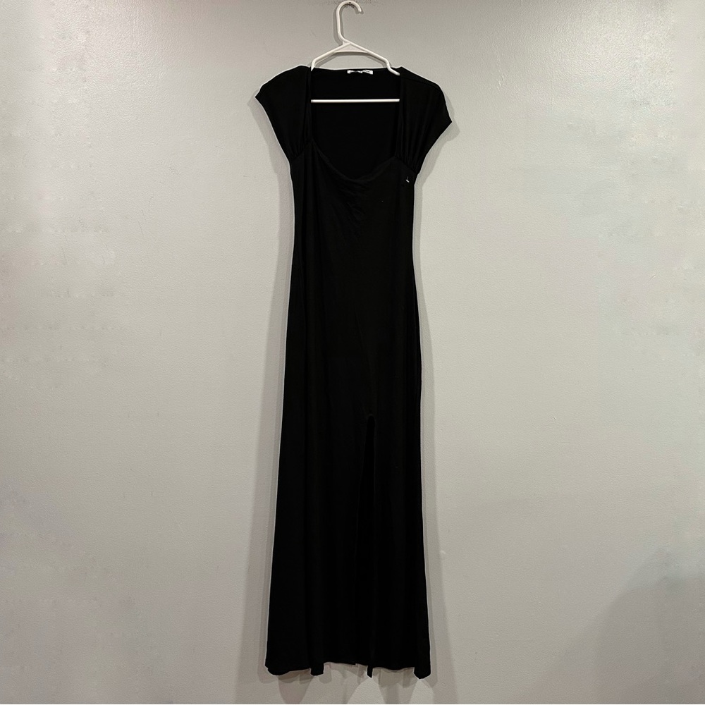 REFORMATION Harlyn Black Cut Out Short Sleeve Maxi Dress Small S NWOT - Picture 2 of 8